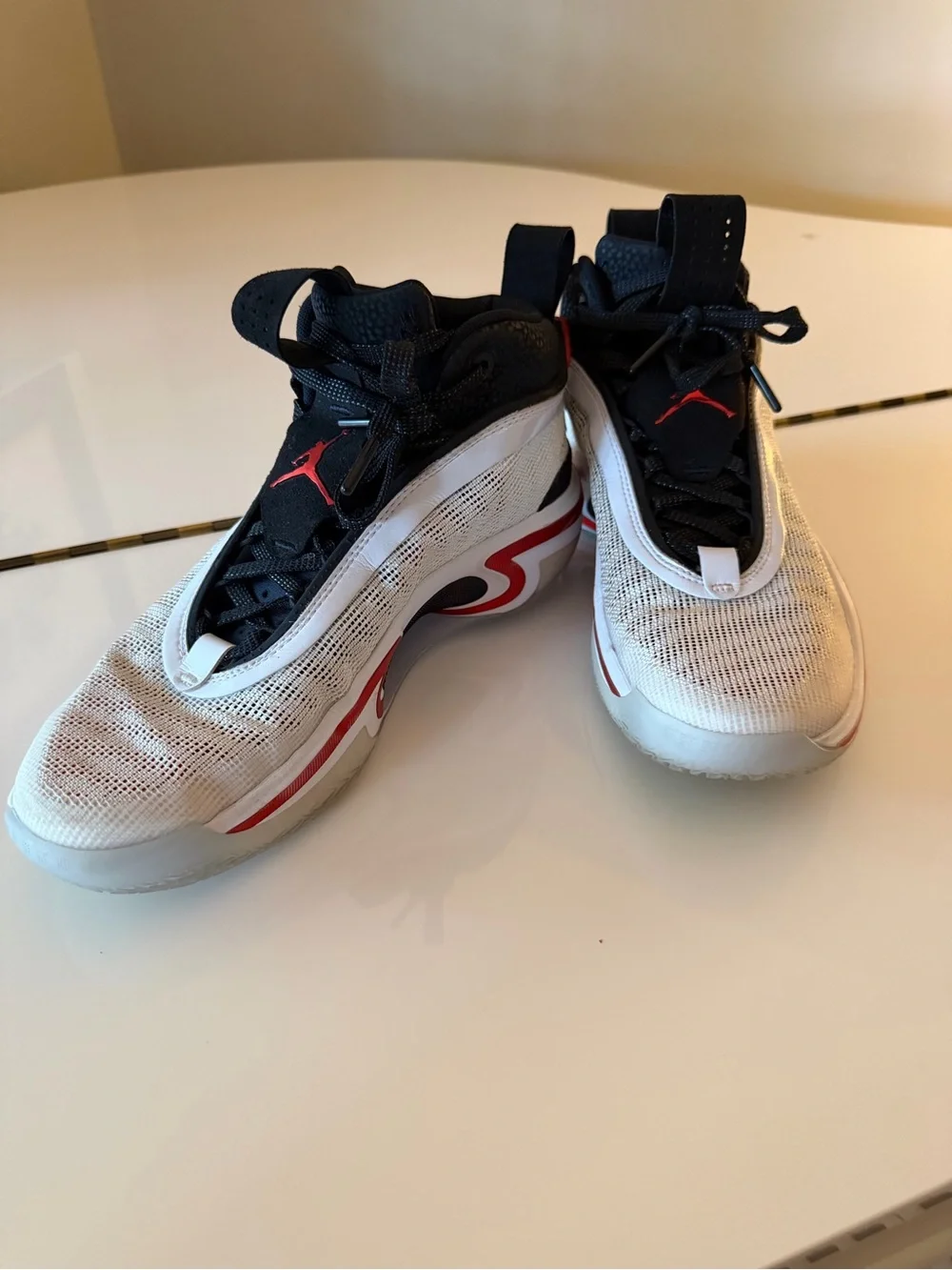 Nike Air Jordan 36 Psychic Energy Men’s White Black with Red Accent Sneakers
